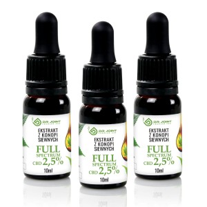 ZESTAW 3 SZTUK OLEJKÓW KONOPNYCH 2,5% CBD FULL SPECTRUM 3X 10ML